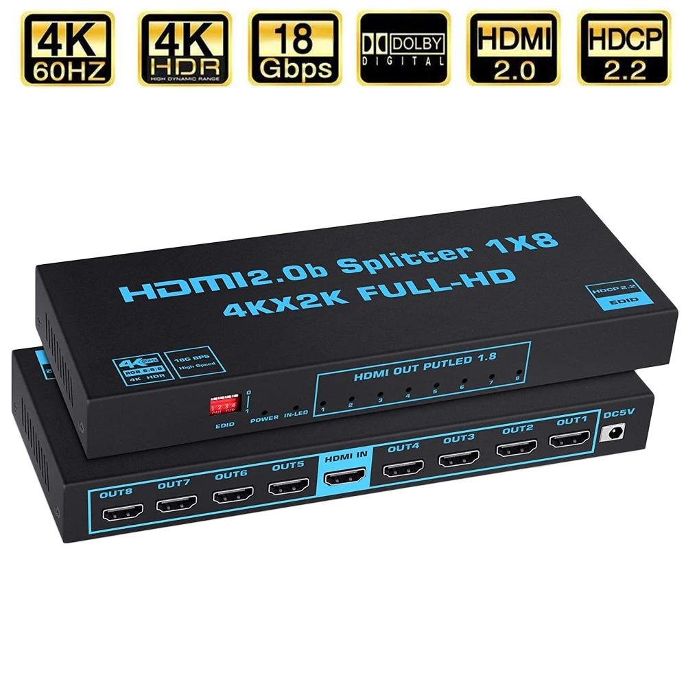 Navceker HDMI ø, HDMI , HDMI ̺ ø 2.0, PS4, PS5, Xbox, 1x2, 1x4, 1x8, 4K, 1 in 2 out, 2 Ʈ